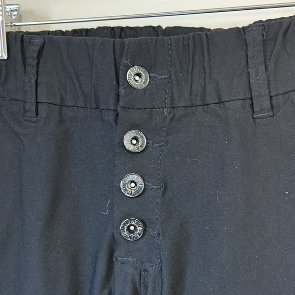BEVY FLOG Ronit Pants Black Trouser Button Fly Jogger Sz 25 - Picture 5 of 16